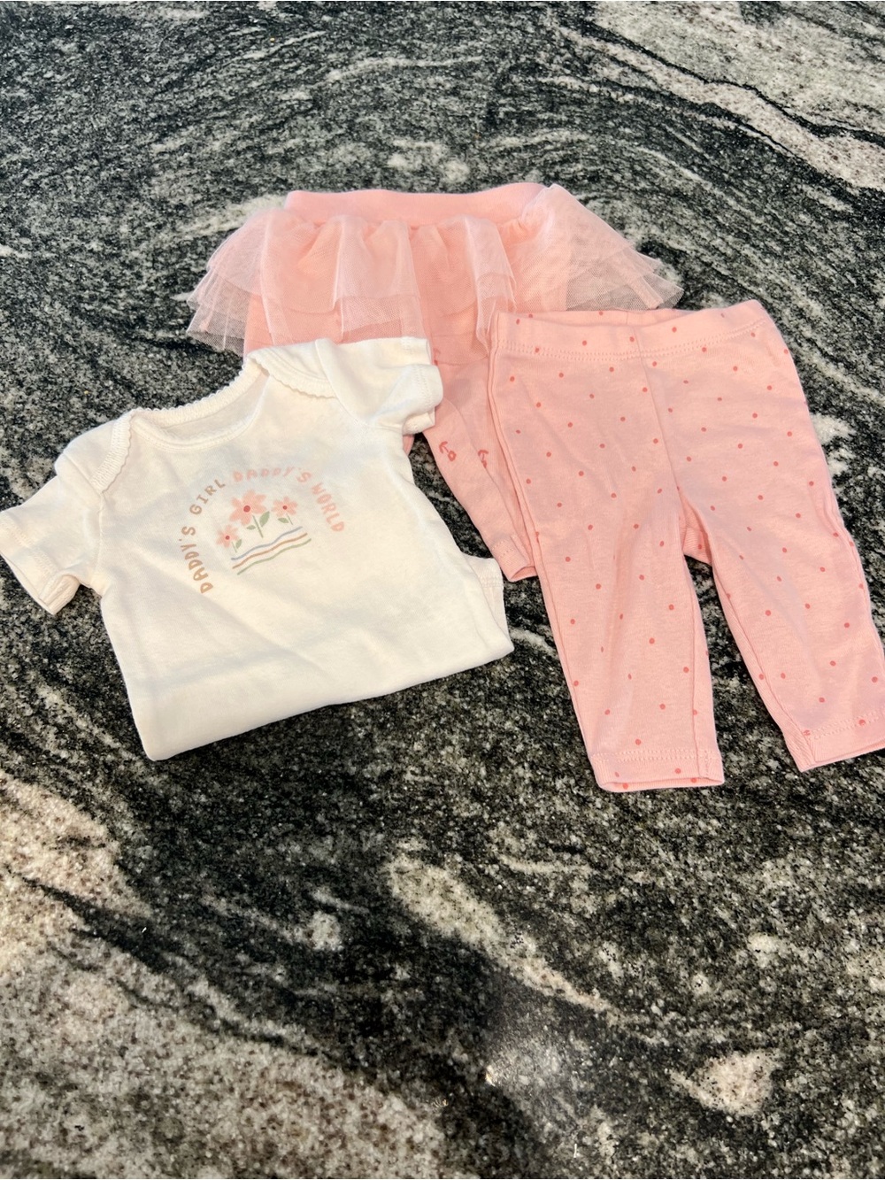 Carter's White and Pink Floral Newborn 3 Piece Set